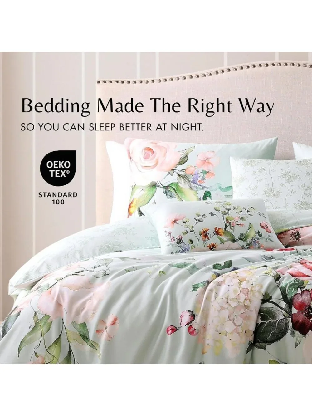Bebejan Rose on Misty Green Queen 5-Piece Reversible Comforter Set NEW